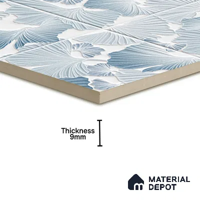 Floral Wall Tile TL 07244 B Florina 1006 1 ft x 1 ft Ceramic Glossy Finish - 9 mm  | 2 mm Spacer is Mandatory | Please Expect a Slight Variation of Pattern (Sample)